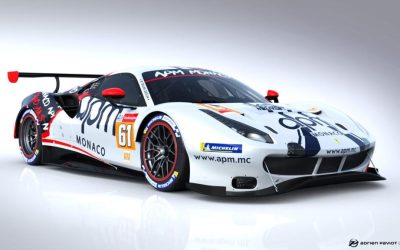 24H du Mans : La Ferrari 488 GTE #61 AF Corse affiche complet