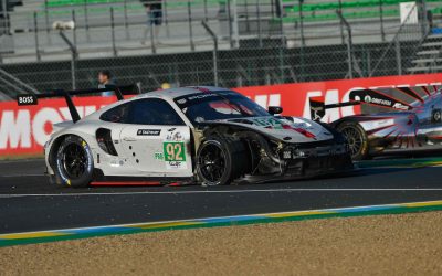 24H du Mans : Crevaison et gros dégâts pour la Porsche n°92 qui était en tête des GTE Pro