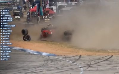 1000 Miles de Sebring : La Ferrari n°83 termine sur le toit après 10 minutes de course